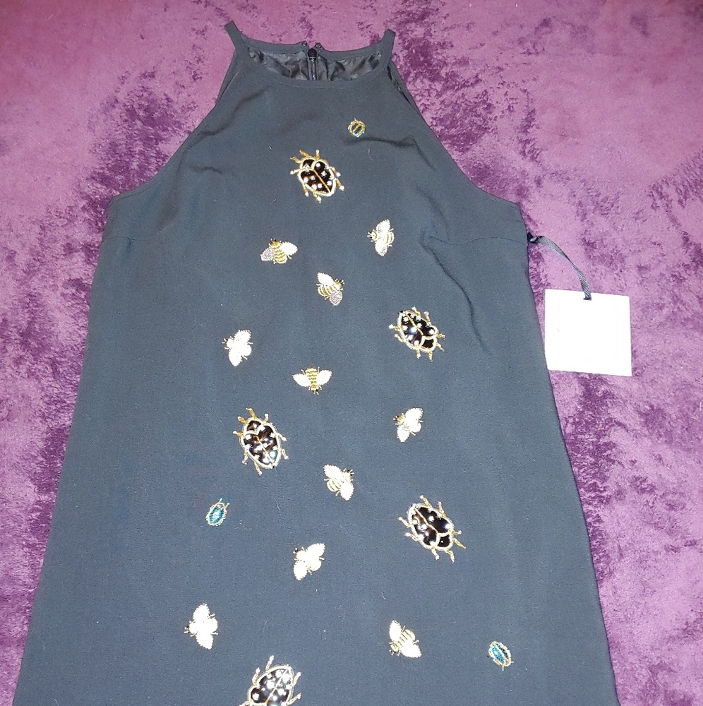 H8gh neck black dress